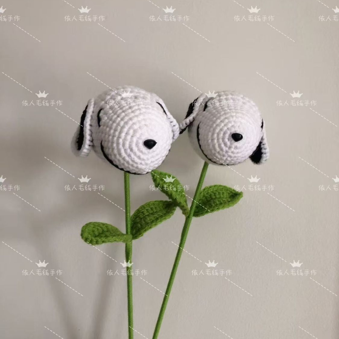 Handmade Snoopy Crochet Flower Pot