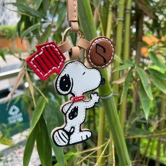 Snoopy Leather Keychain