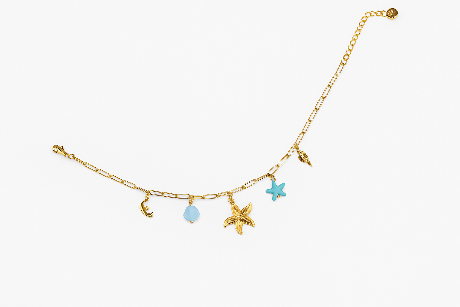 Chevillière acier à breloques marines