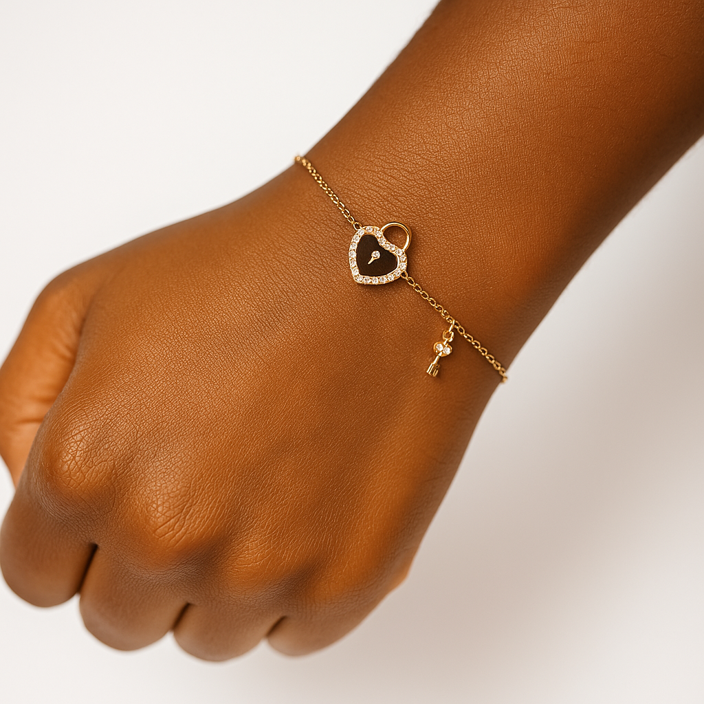 Bracelet chaîne cœur doré