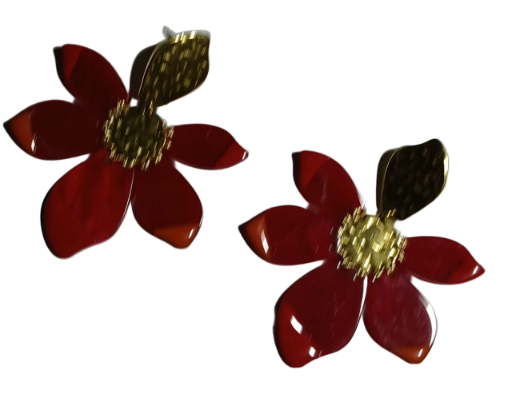 Boucles d'oreilles fleur léopard