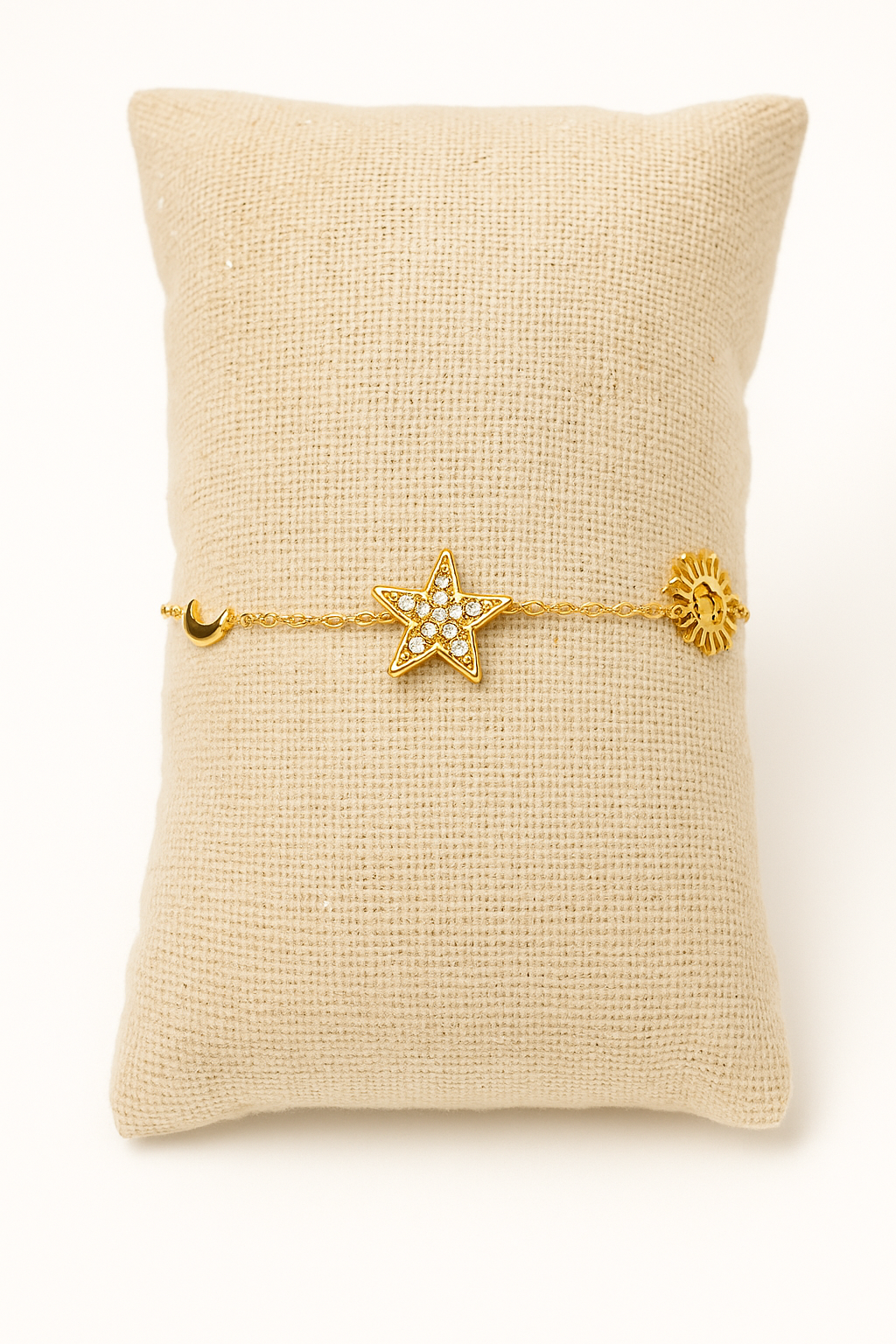 Bracelet doré étoile et lune