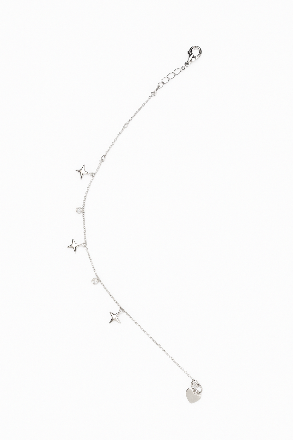 Bracelet de cheville argenté acier inoxydable