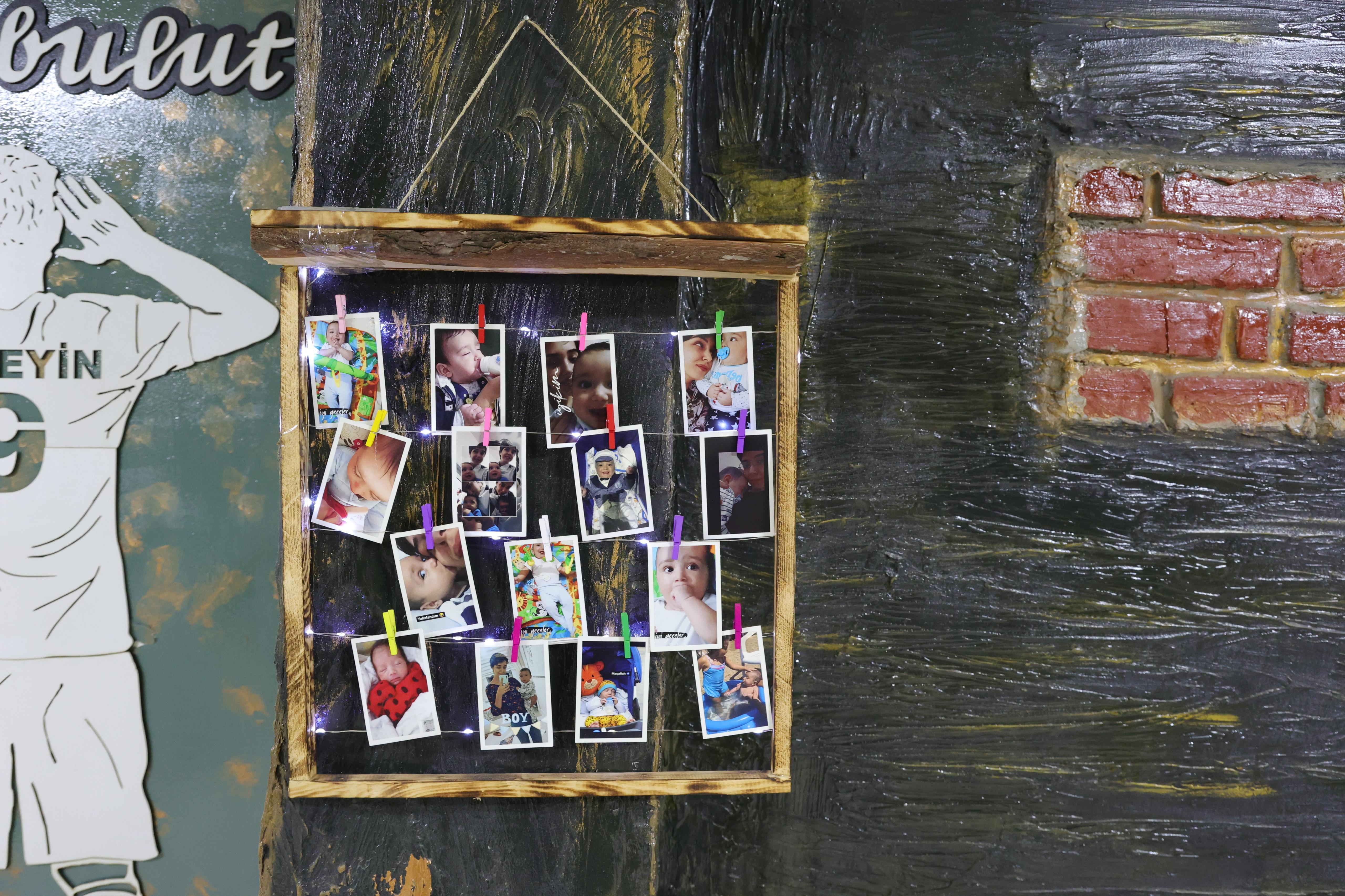 Rustik Ahşap Fotoğraf Askı Çerçevesi LED Işıklı