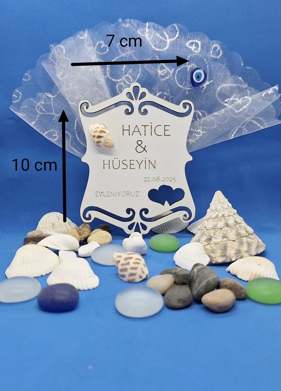 Kişiye Özel Zarif Çerçeve Tasarımlı Ahşap Nikah & Nişan Hatırası