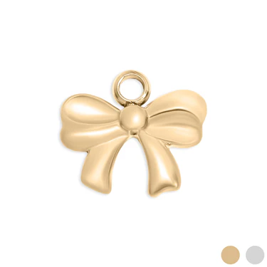 Gold Bow Charm Pendant