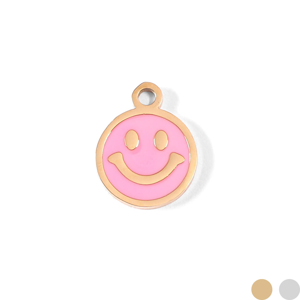 Pink Smiley Face Charm