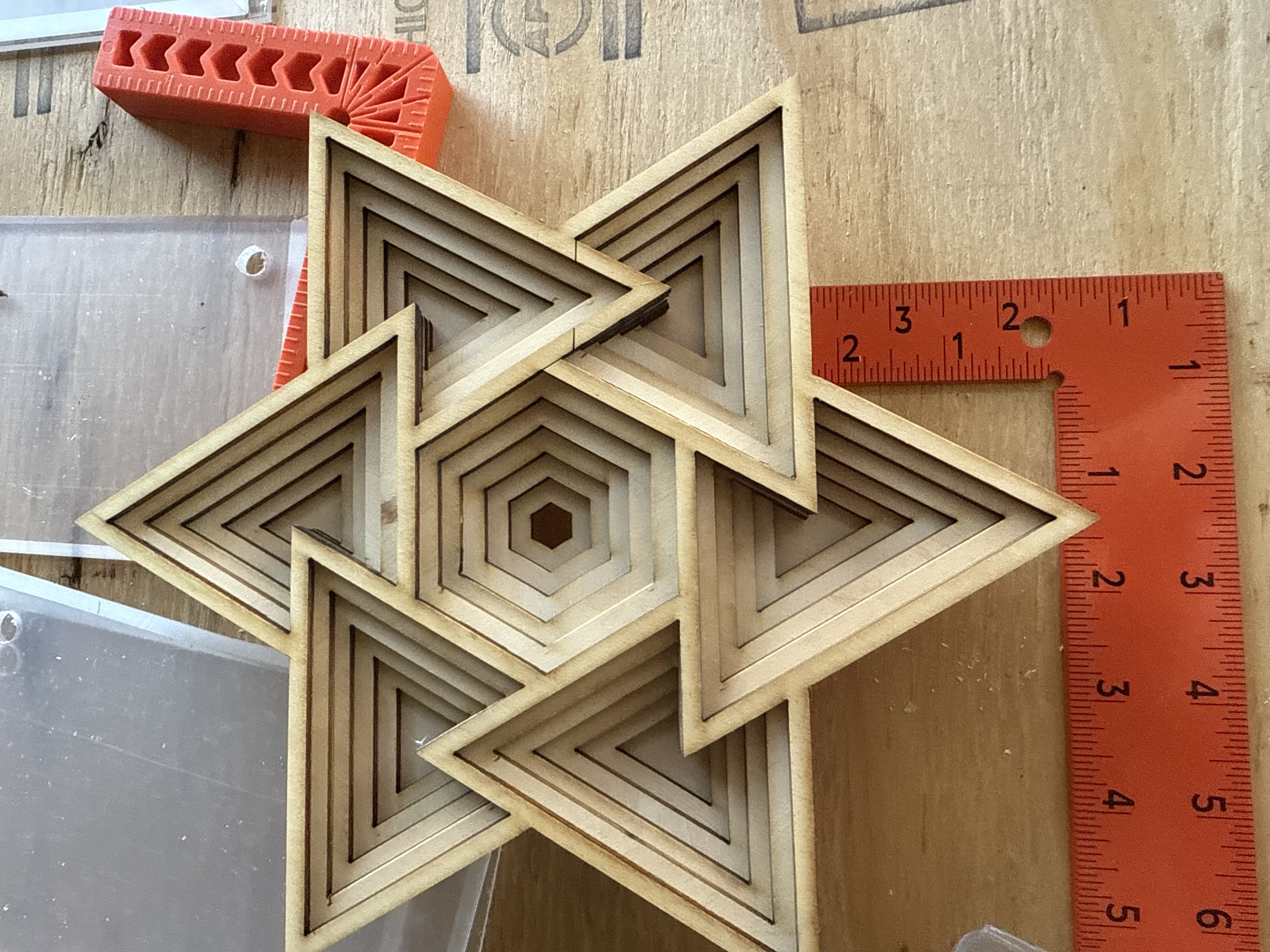 Geometric Wooden Star Decor