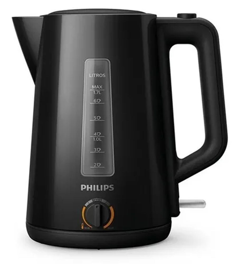 Pava Eléctrica Philips con Corte y Regulador 1.7 Lts Negra HD9368/90