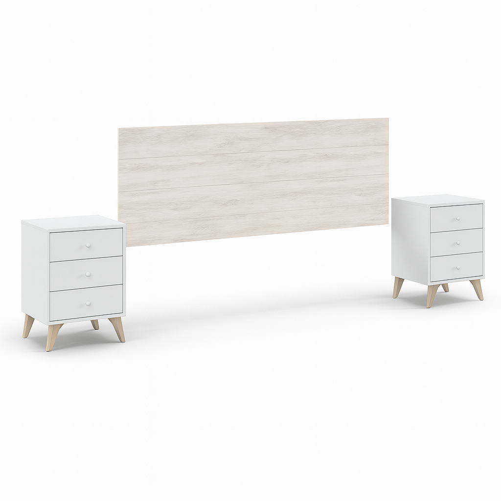 JUEGO DE CABECERO Y MESITAS HOUSTON