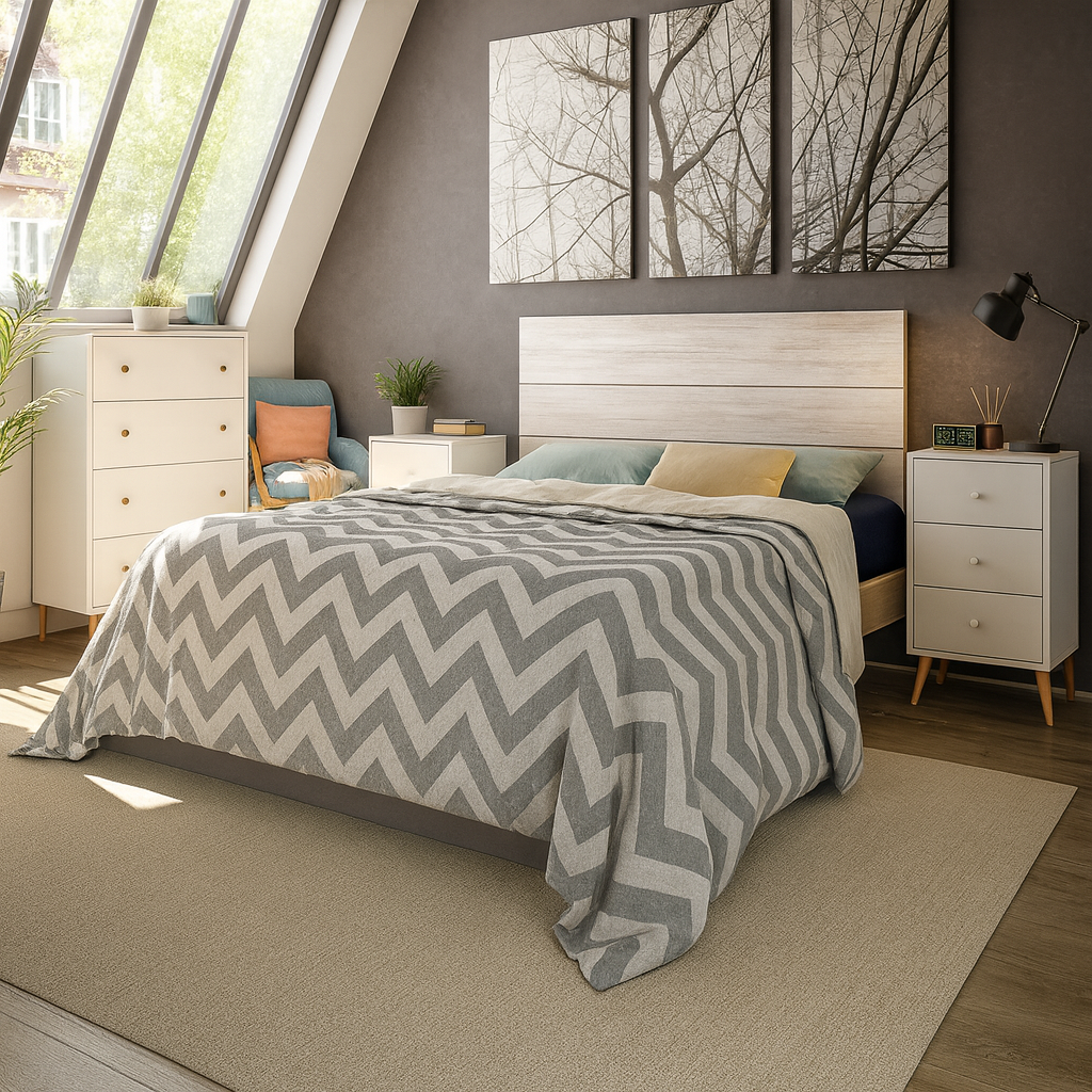 JUEGO DE CABECERO Y MESITAS HOUSTON