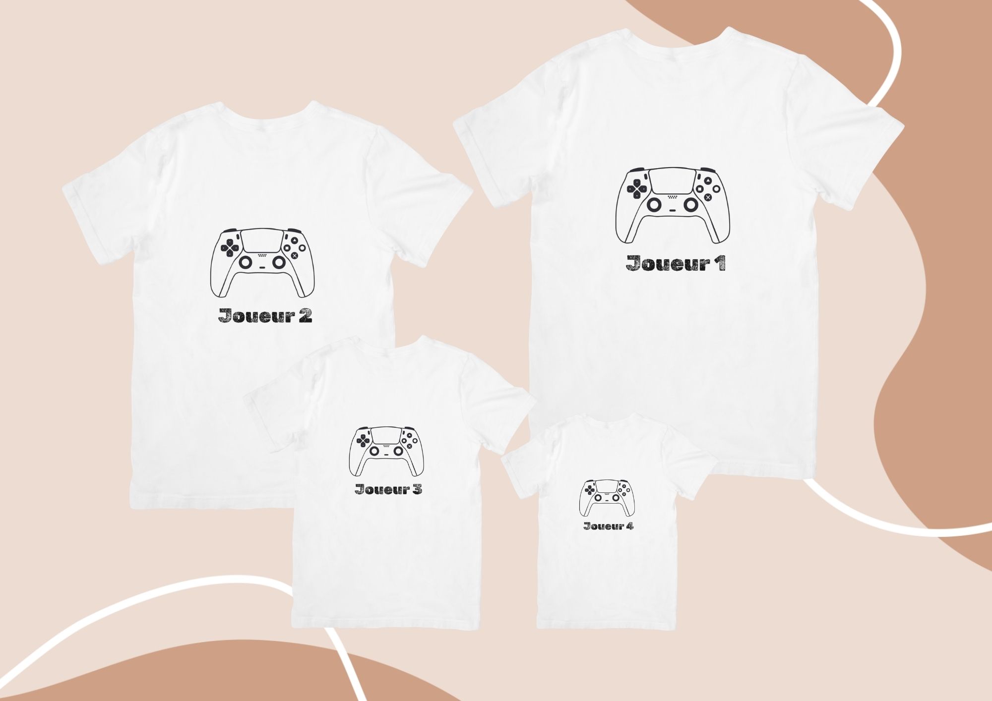 Lots T-shirts Famille "Joueurs "