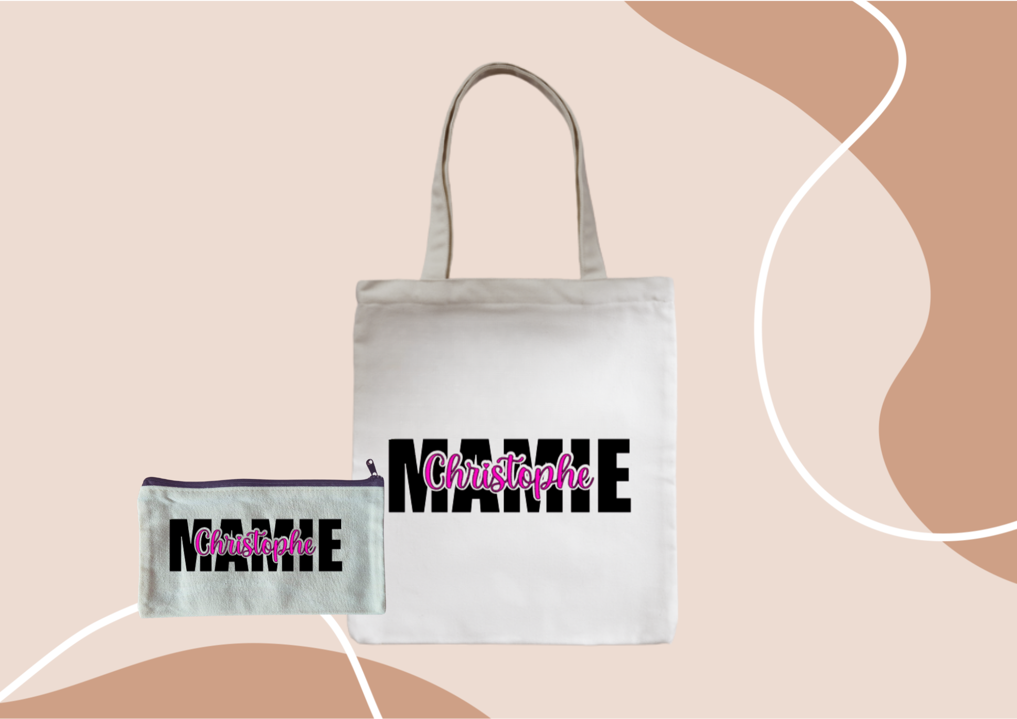 Sac fourre-tout + trousse assortie