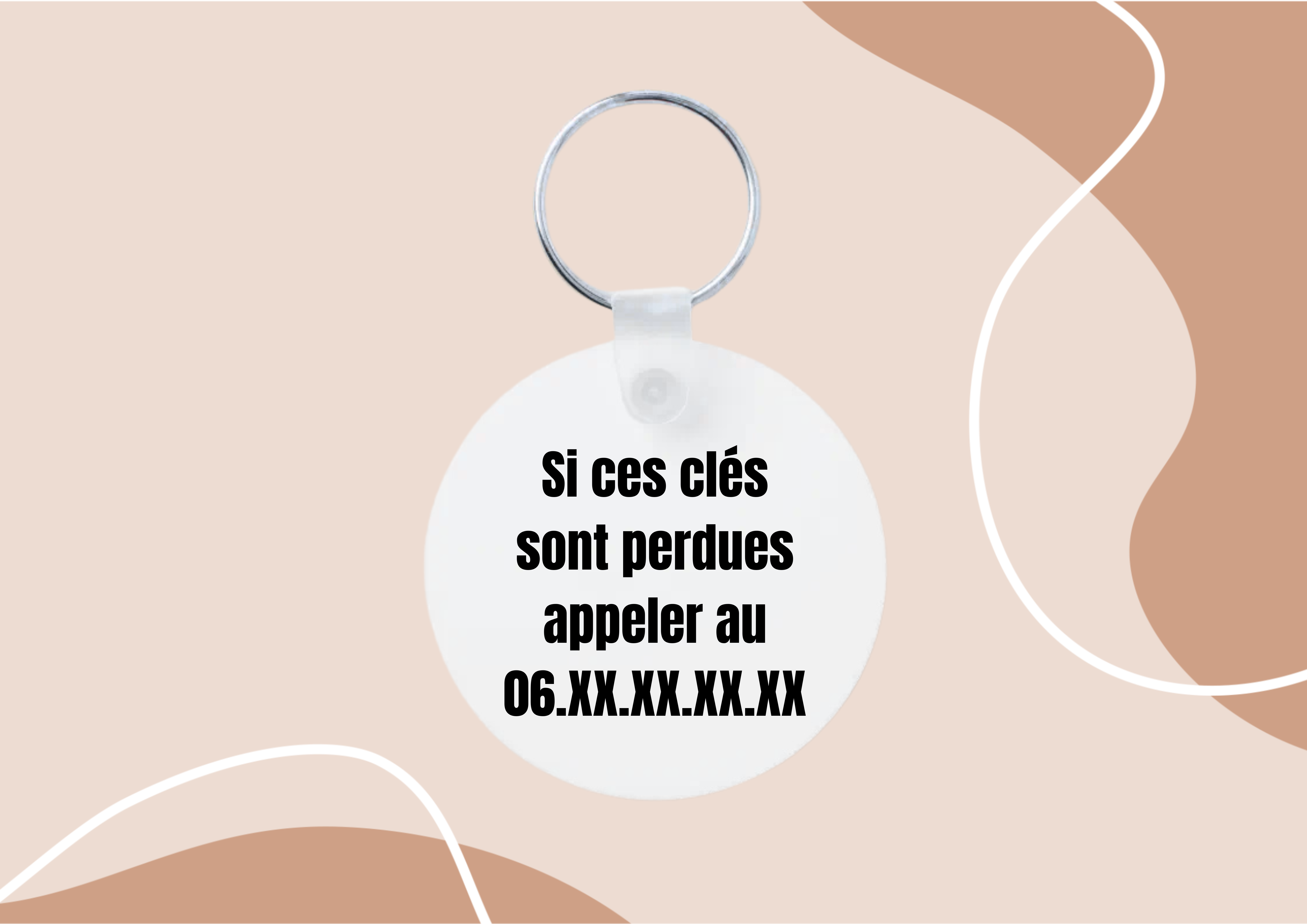 Porte clés à personnaliser - Clés perdues  ( Recto/Verso)