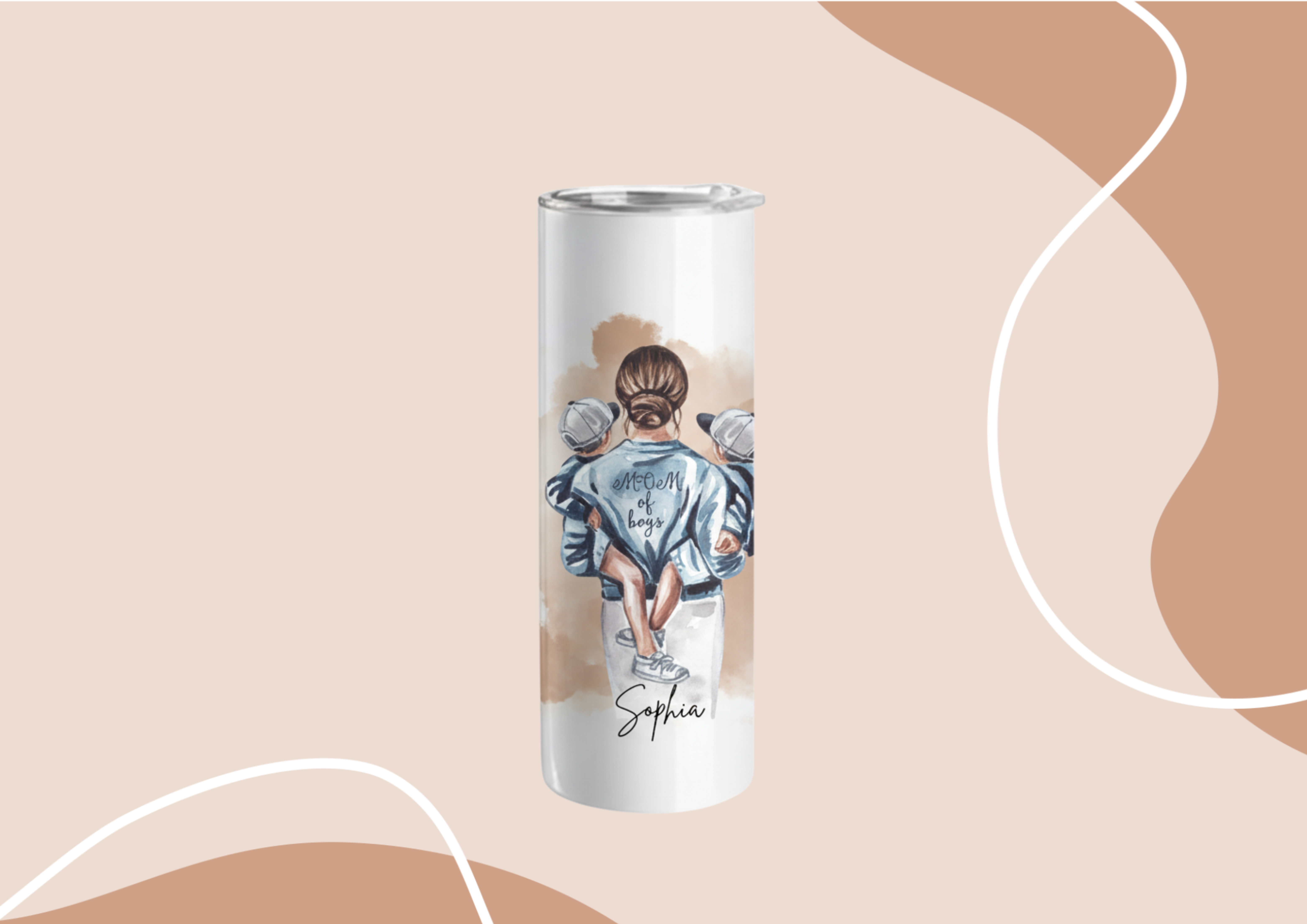 Gourde personnalisée "Maman et ses enfants"