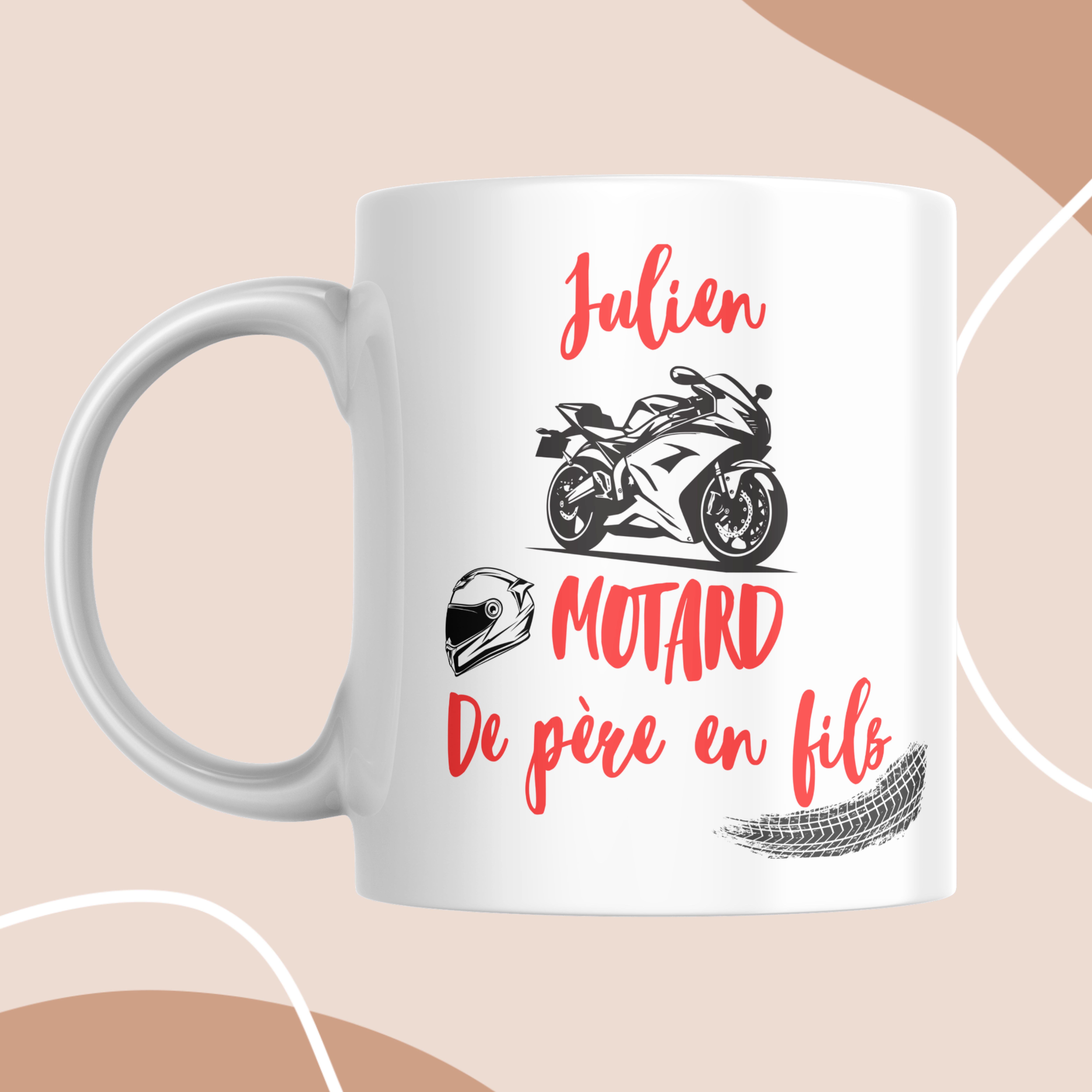 Mug "Motard de père en fils" personnalisable