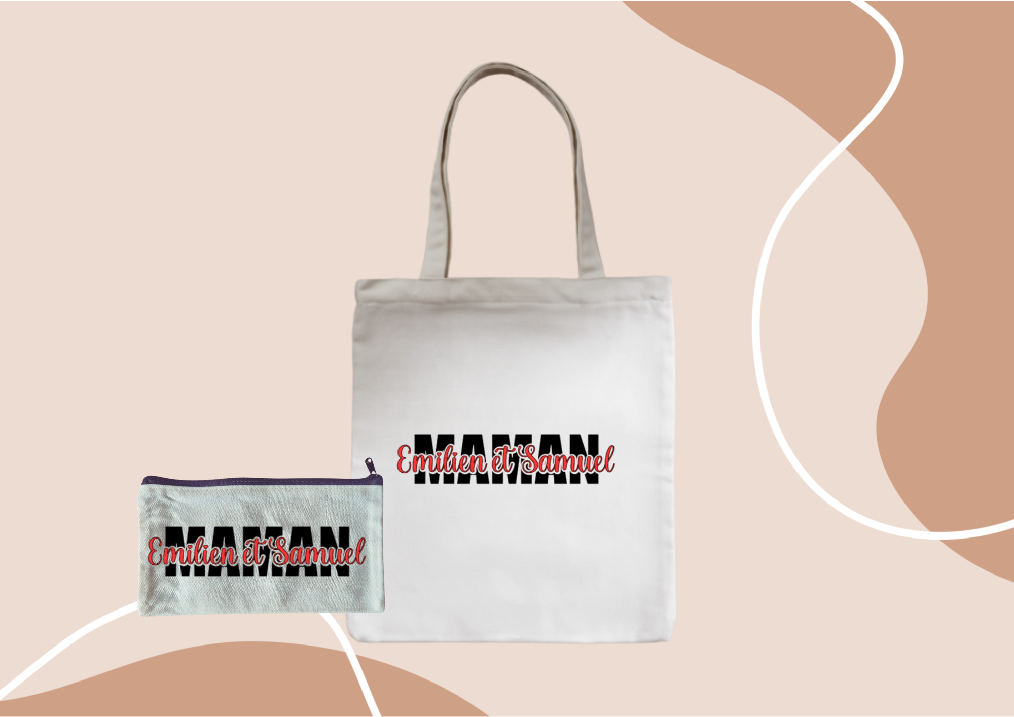 Sac fourre-tout + trousse assortie