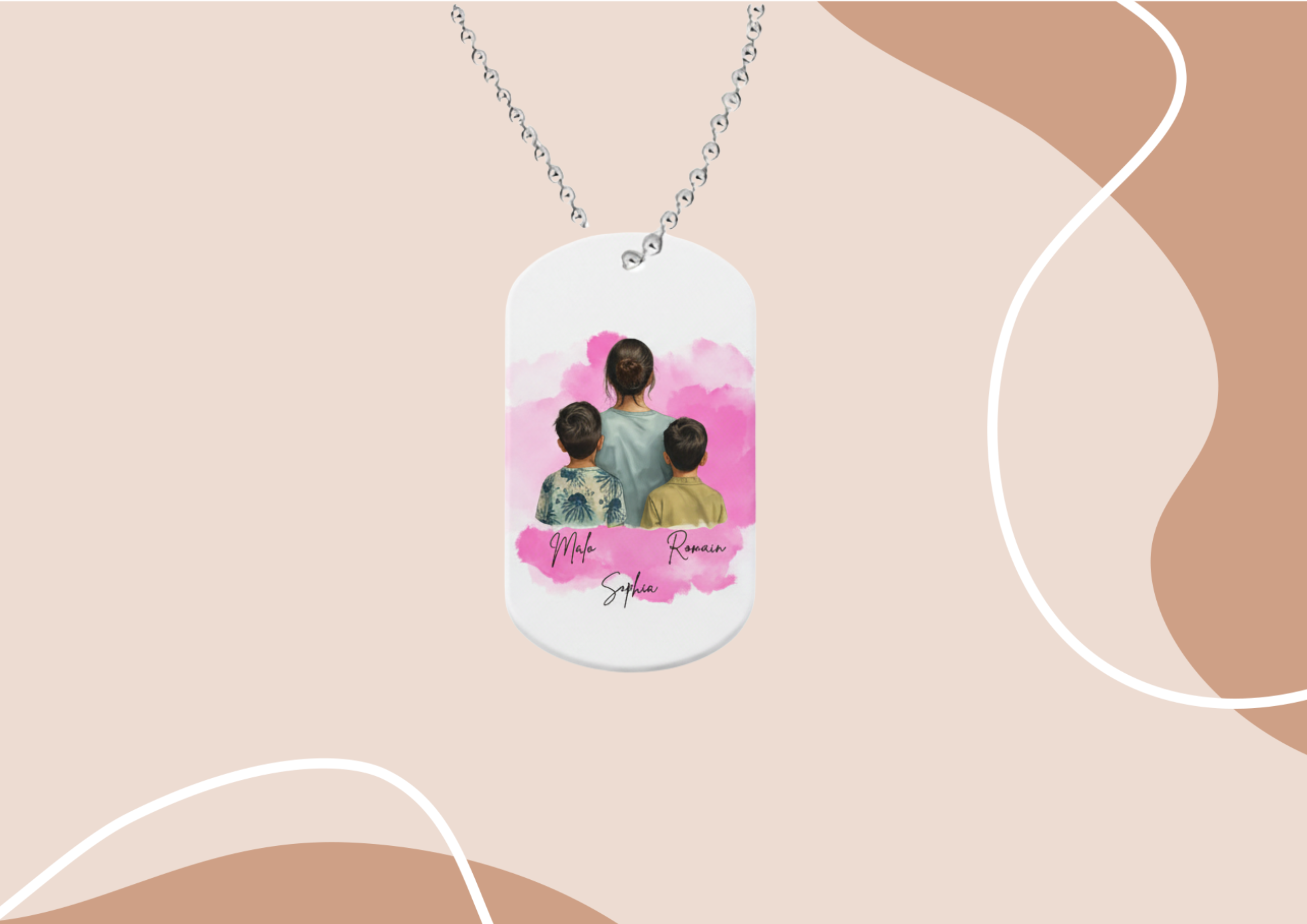 Collier personnalisé avec pendentif illustré