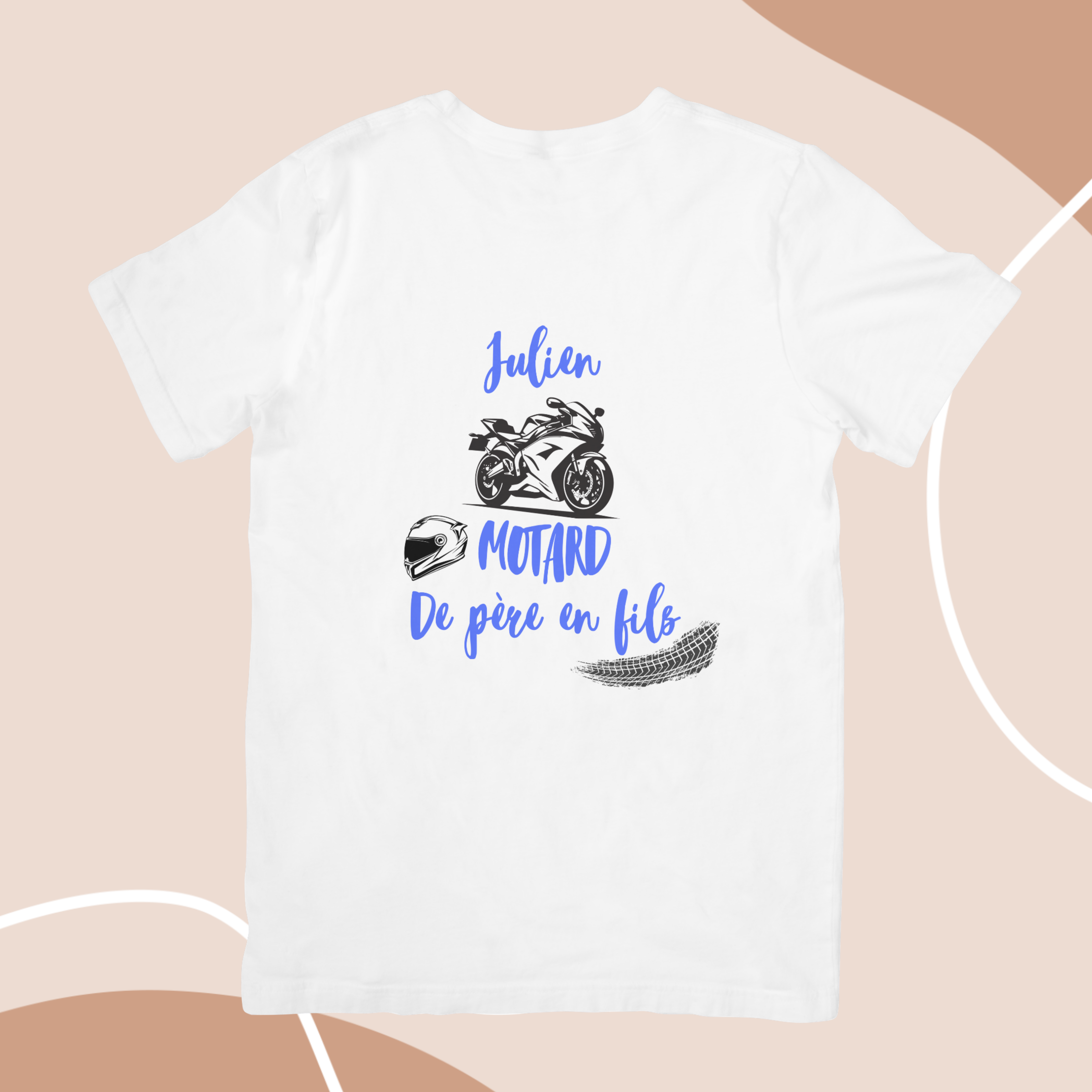 T-shirt "Motard de père en fils" Personnalisable