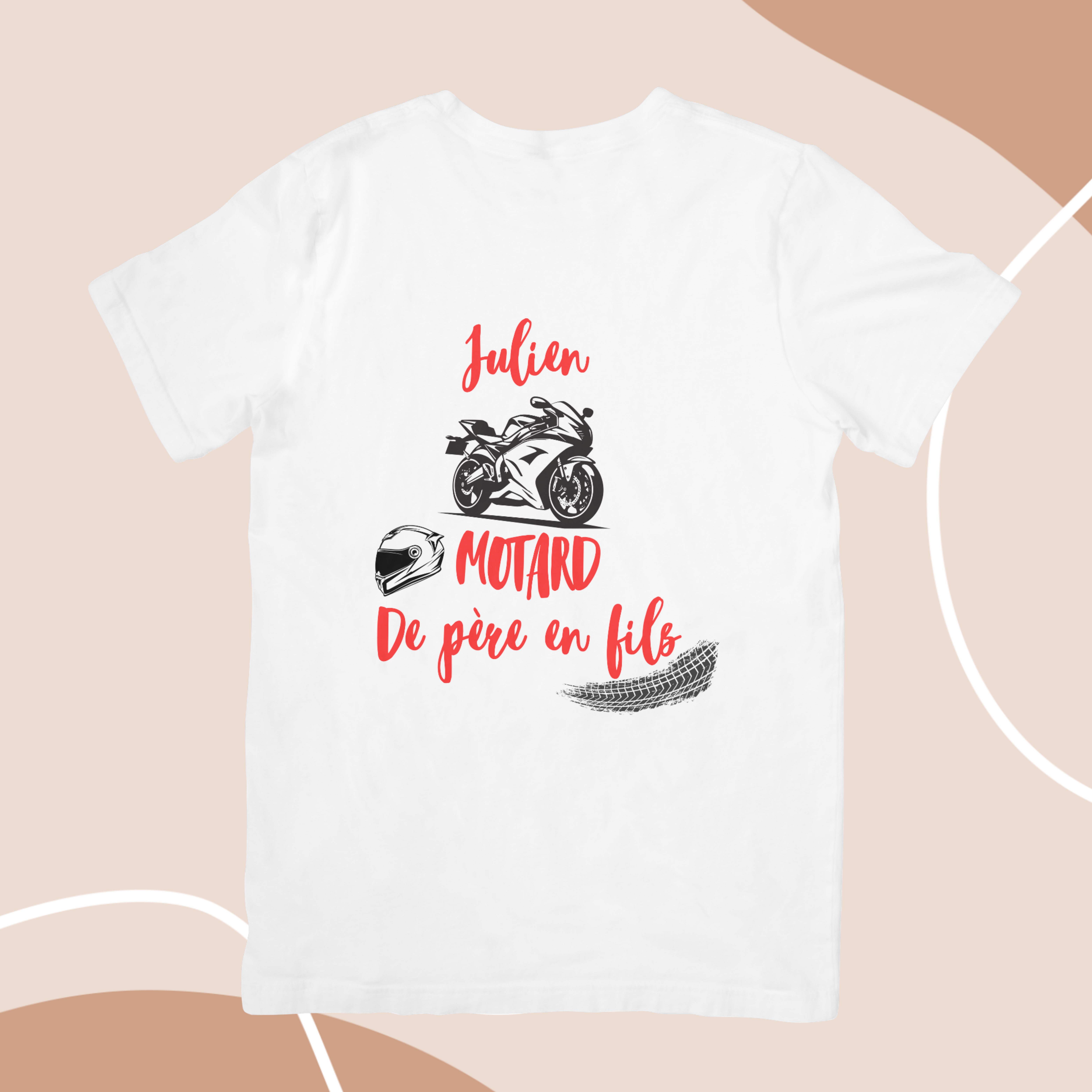 T-shirt "Motard de père en fils" Personnalisable