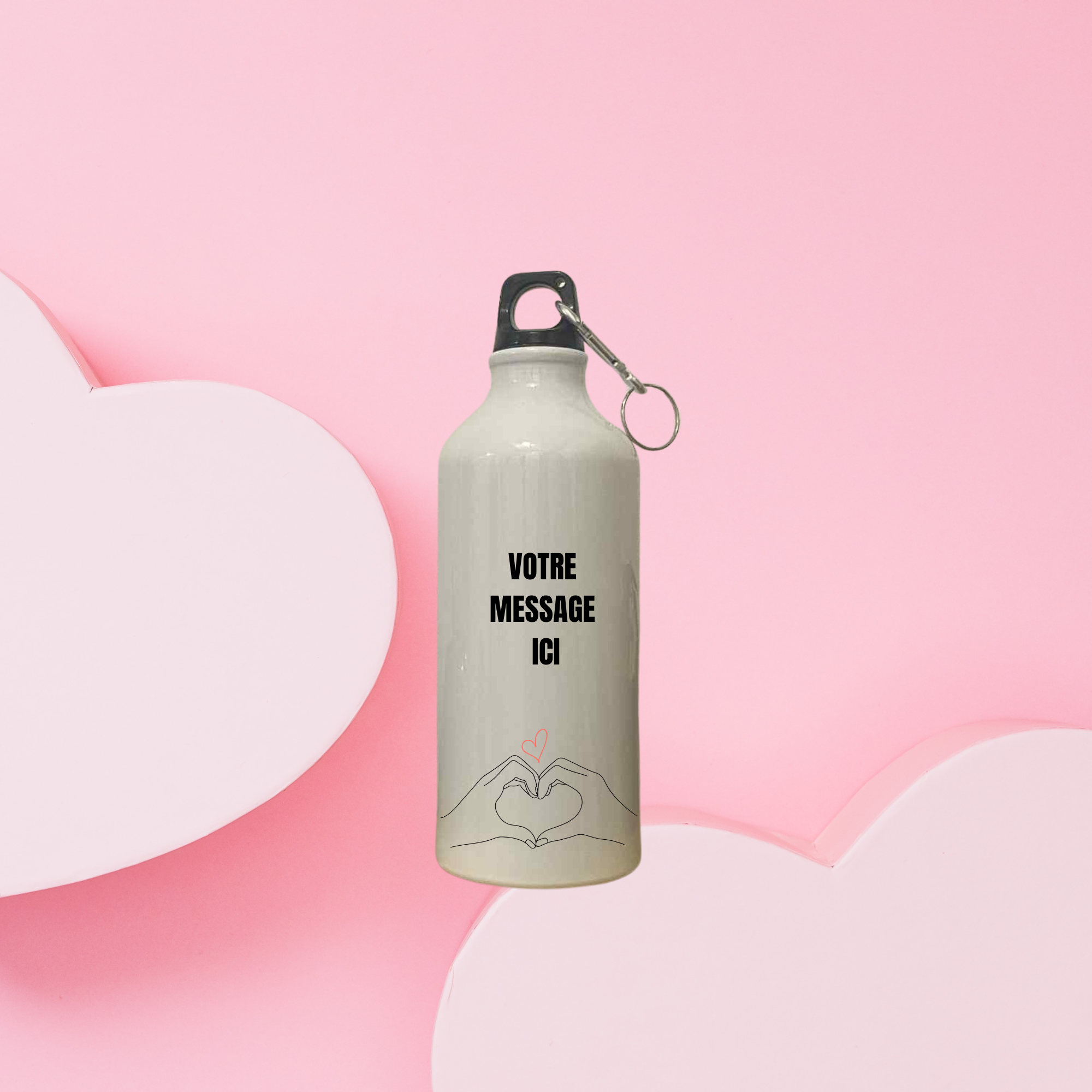 Gourde personnalisable mains coeur