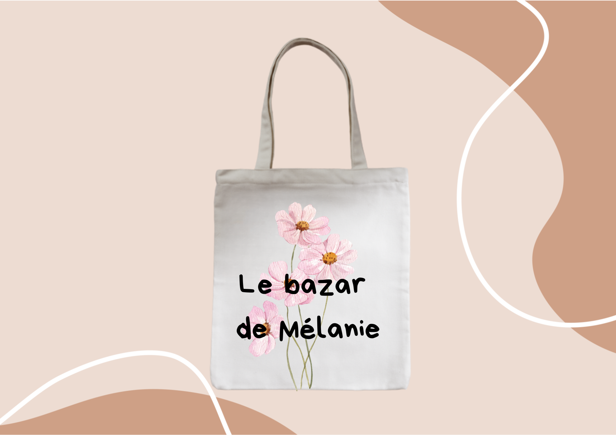 Sac en toile fleuri personnalisé
