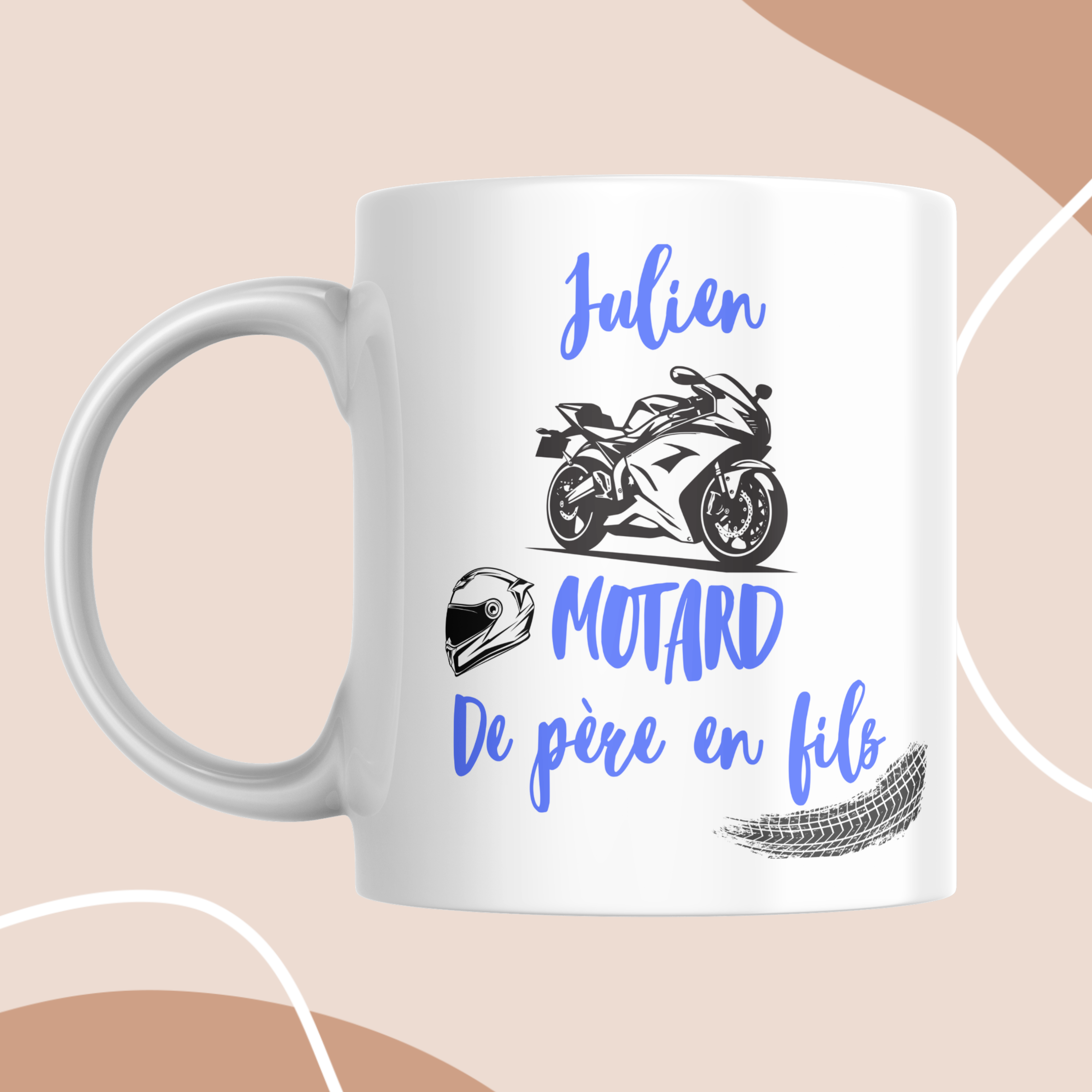 Mug "Motard de père en fils" personnalisable