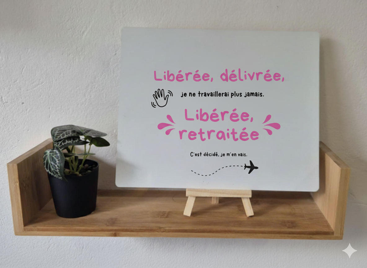 Plaque aluminium citation retraite