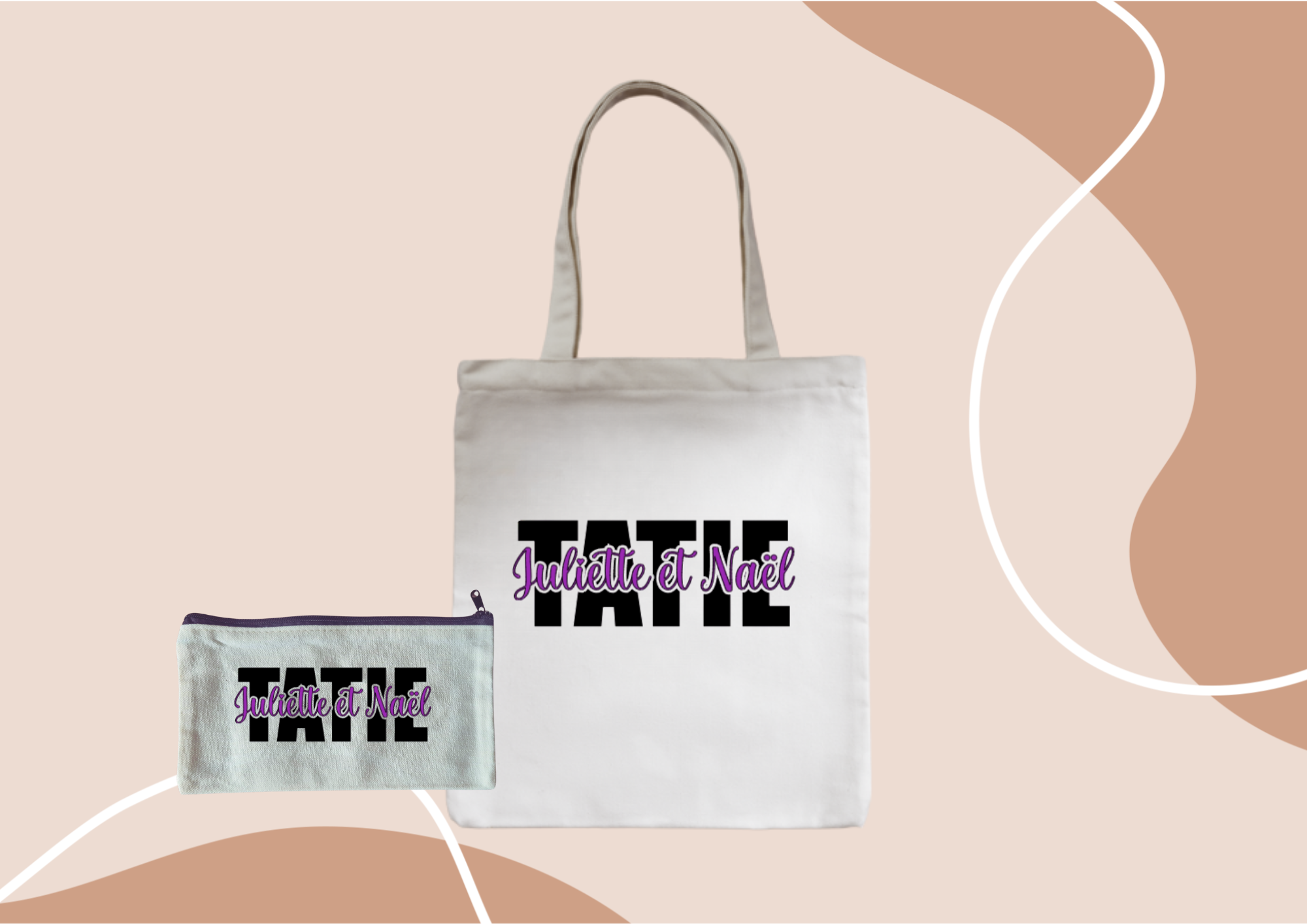 Sac fourre-tout + trousse assortie