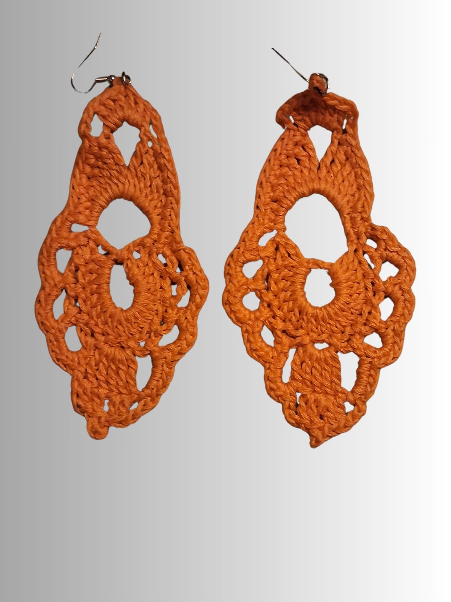 Crochet Orange Dangle Earrings