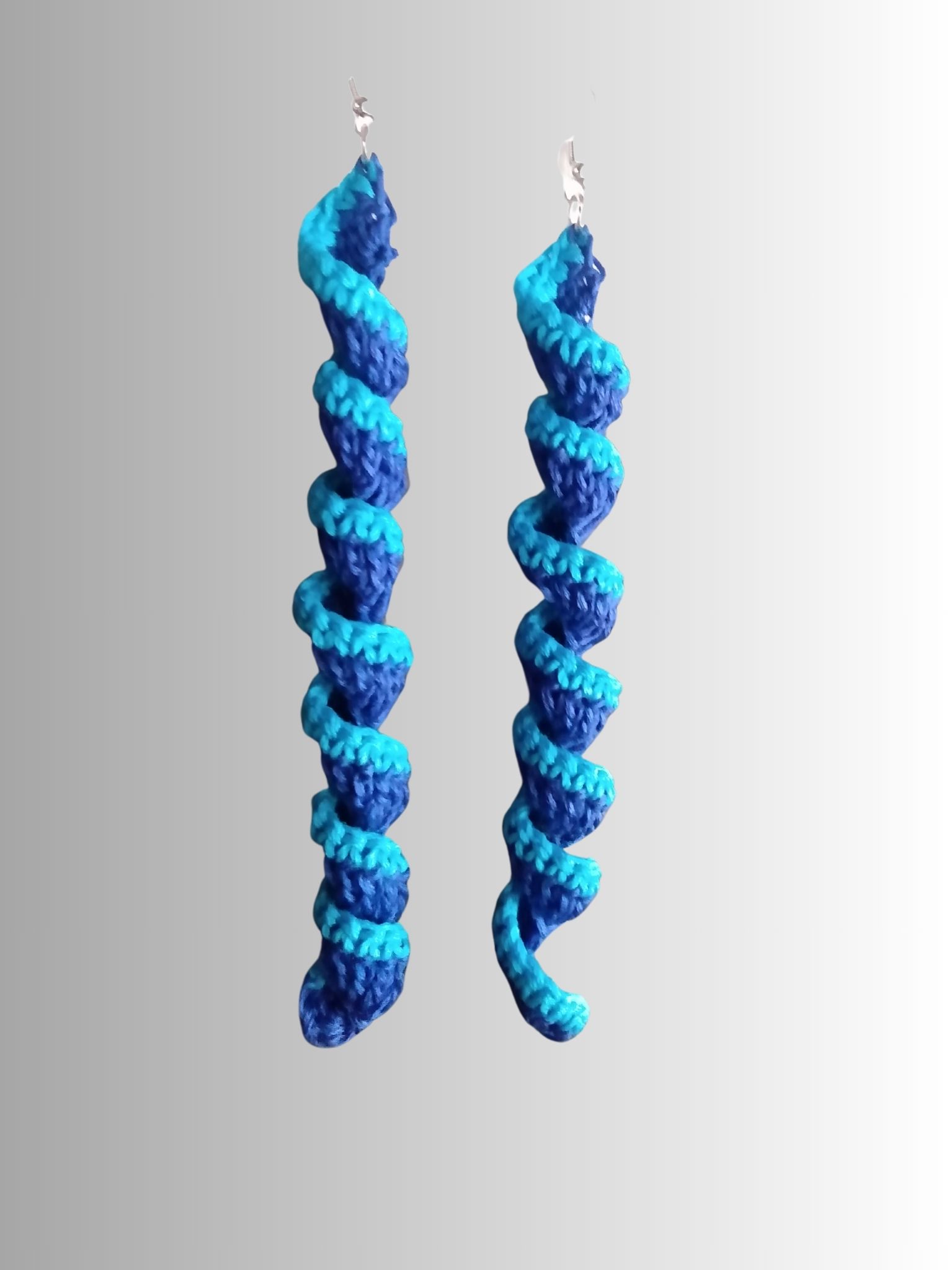 Crochet Twisted Blue Earrings