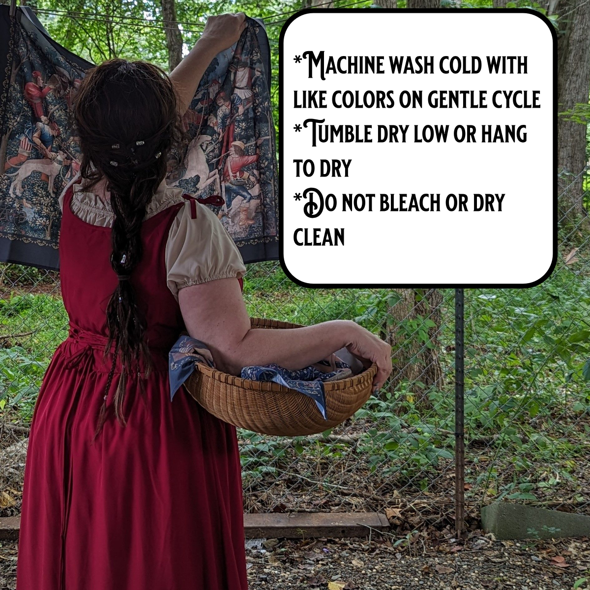 The unicorn crosses the stream, medieval wall hanging