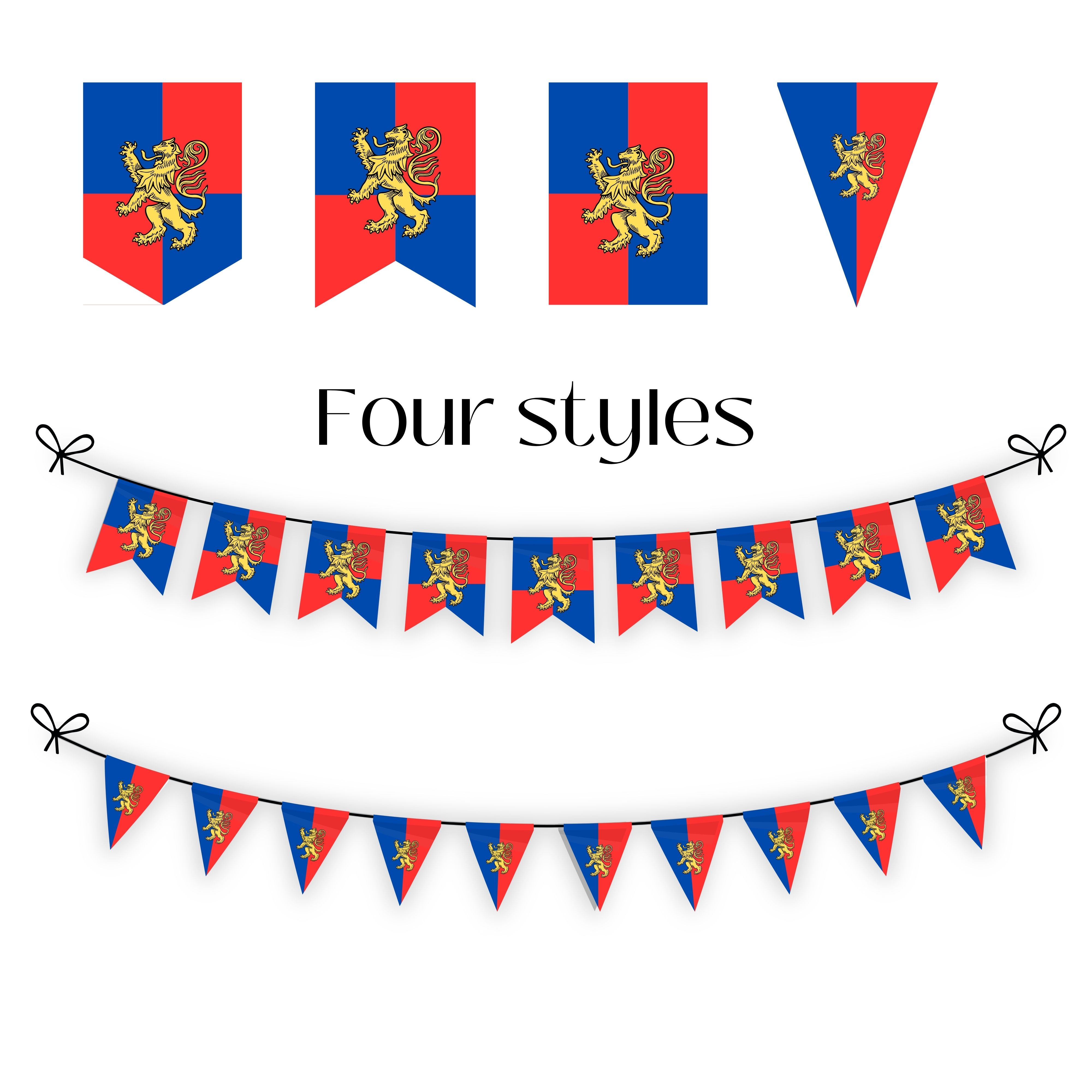 Renaissance Lion Heraldry Banner- digital download