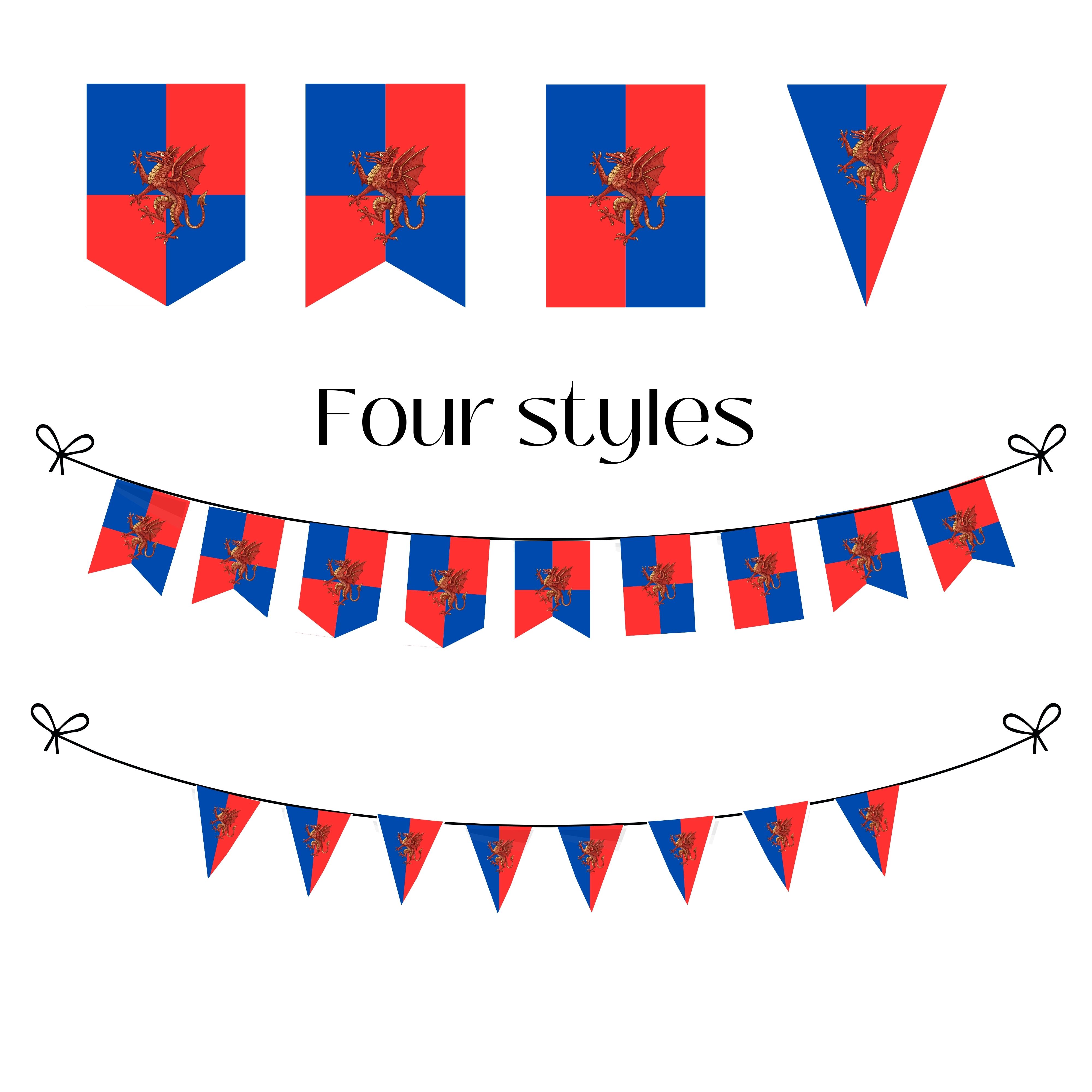 Renaissance Dragon Heraldry Party Banner- digital download