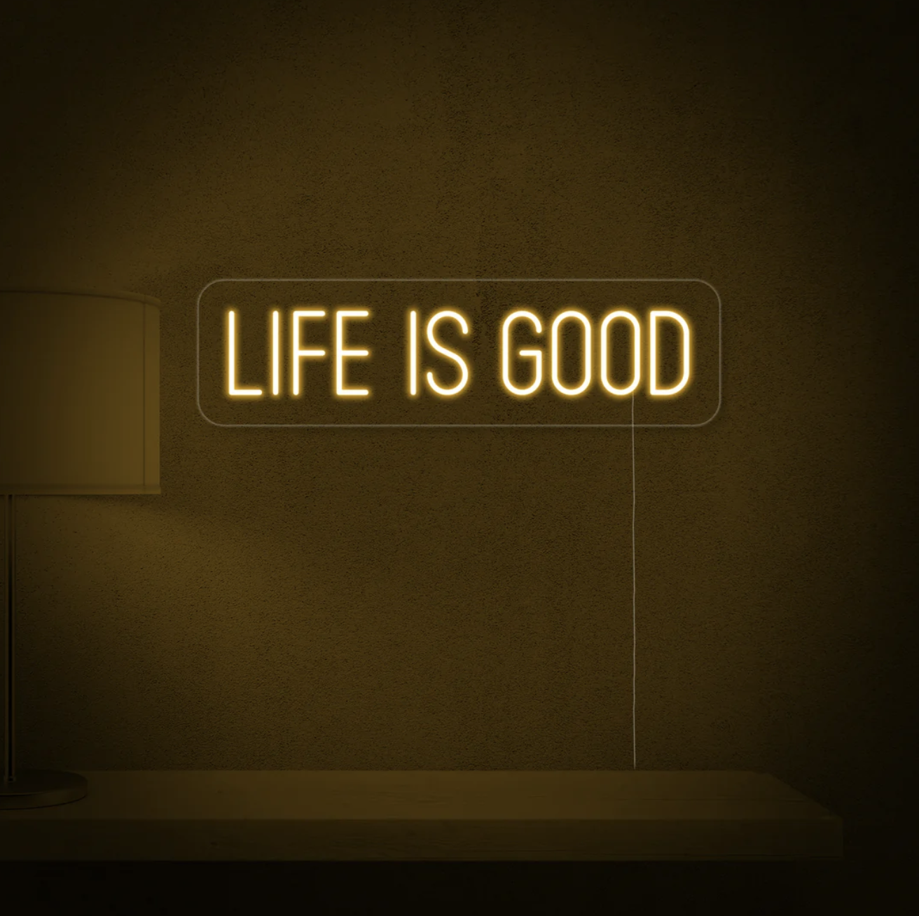 Letrero de neón 'Life is Good'
