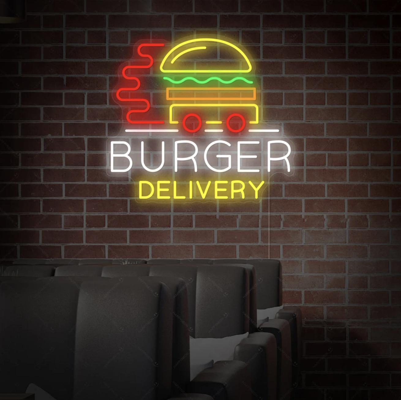 Letrero de neón Burger Delivery