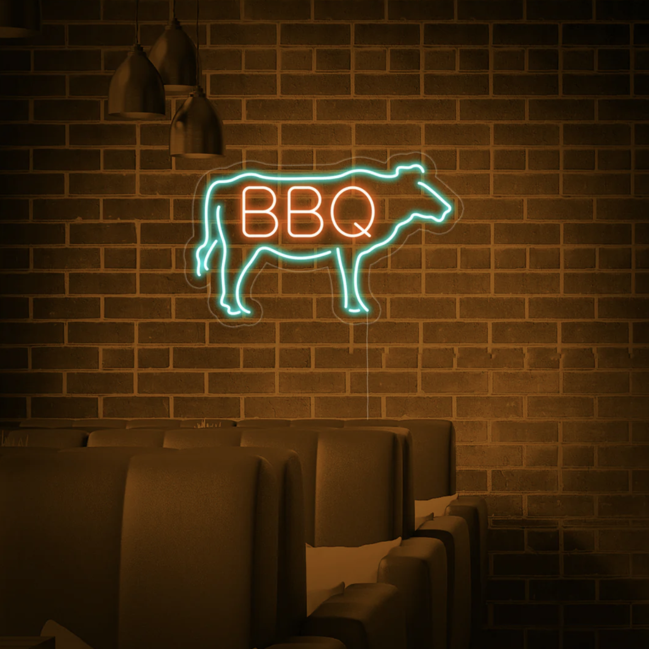 Letrero neón de BBQ