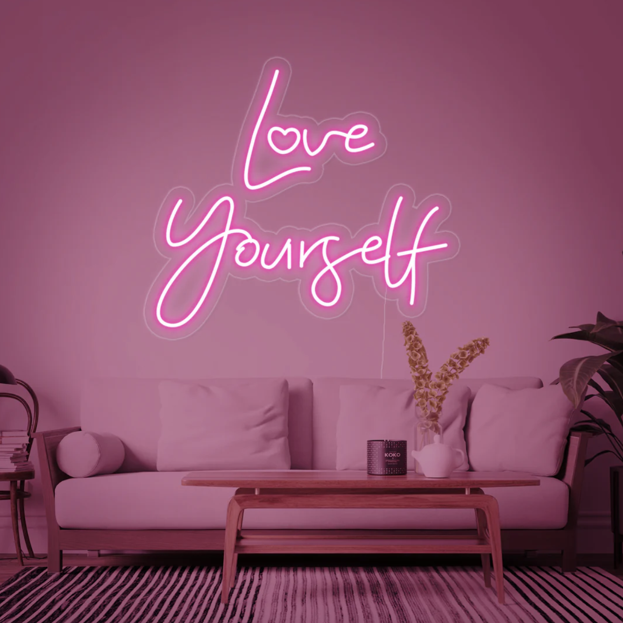Letrero de neón 'Love Yourself'