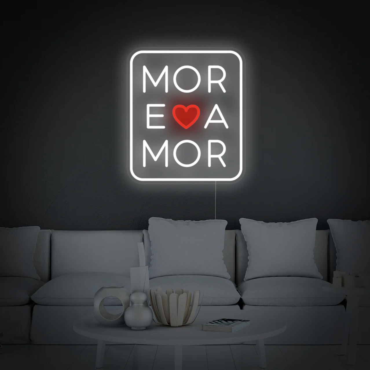 Letrero de neón 'More Amor'