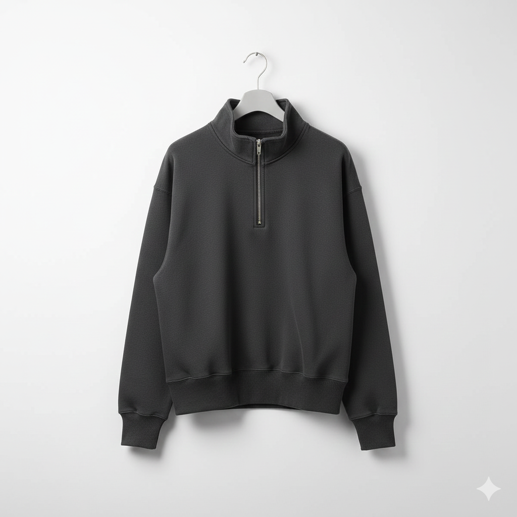 Black Half-Zip Sweatshirt