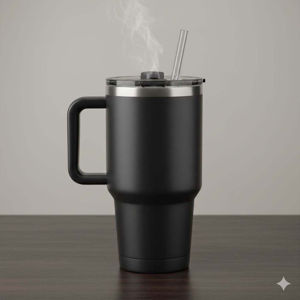 Insulated Black Travel Mug