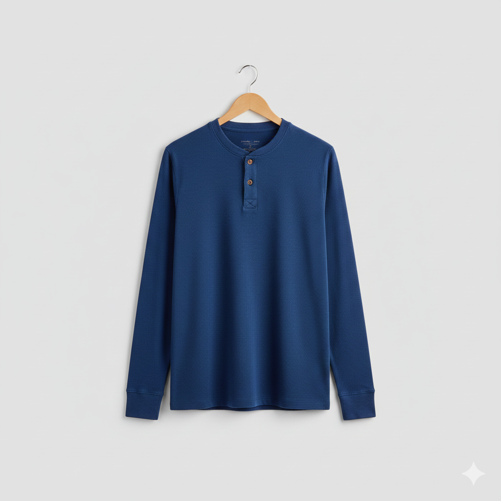 Men's Blue Henley Shirt