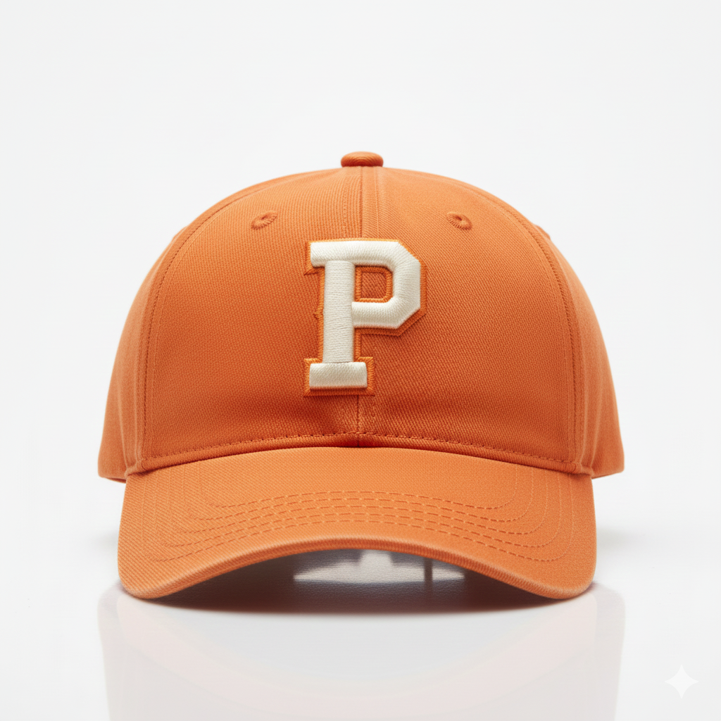 Orange Baseball Cap with P Letter