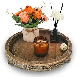 Decorative Wooden Round Tray