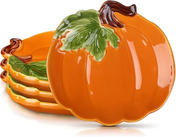 Pumpkin Shaped Ceramic Plates