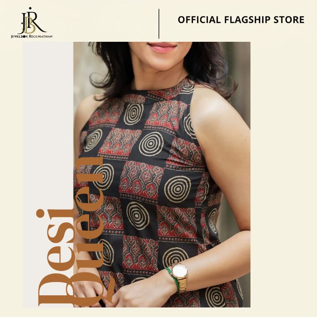 Printed Sleeveless Kurti Set