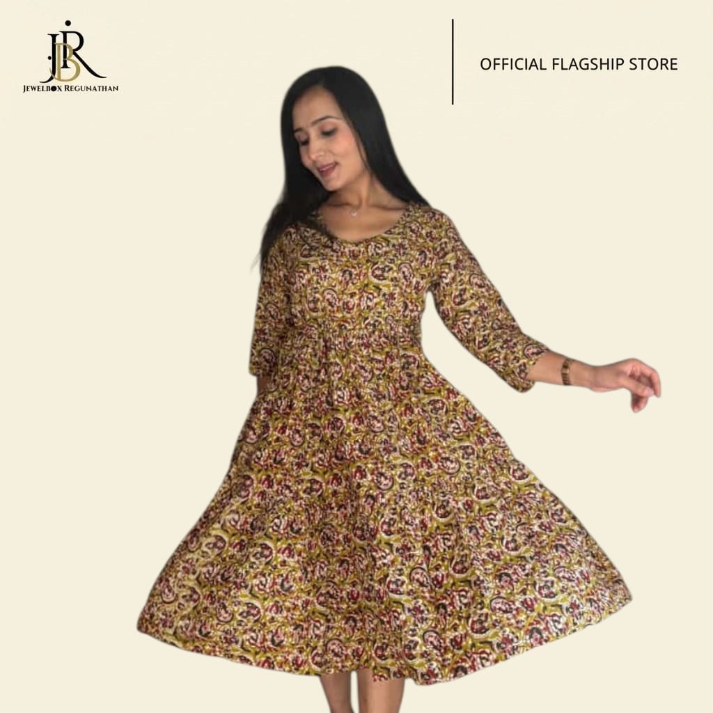 Bohemian Floral Print A-Line Dress