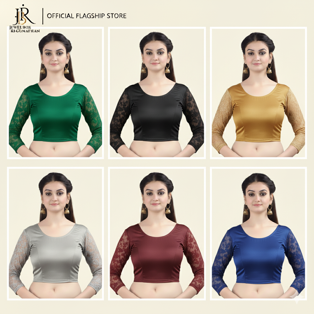 Women's Stretchable Readymade Indian Ethnic Saree Blouse Crop Top