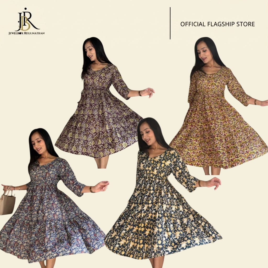 Bohemian Floral Print A-Line Dress