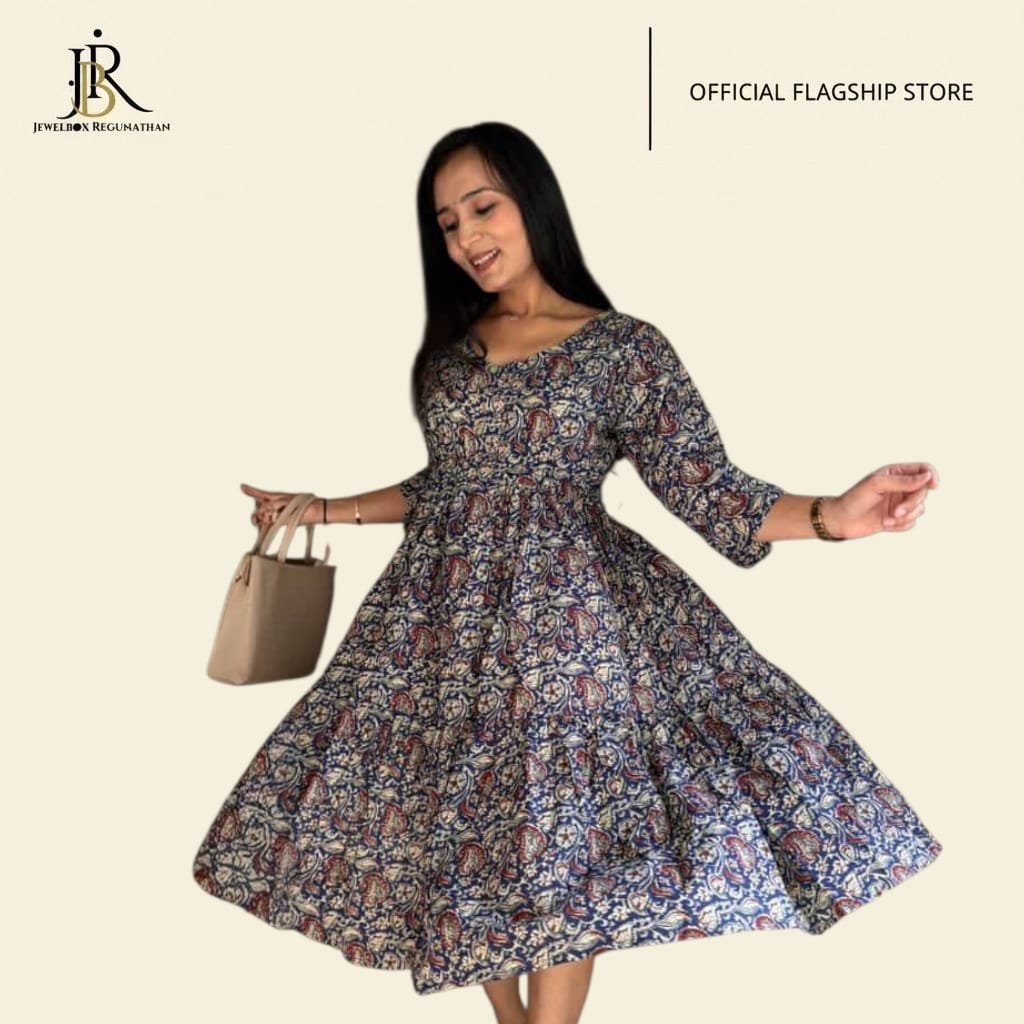 Bohemian Floral Print A-Line Dress